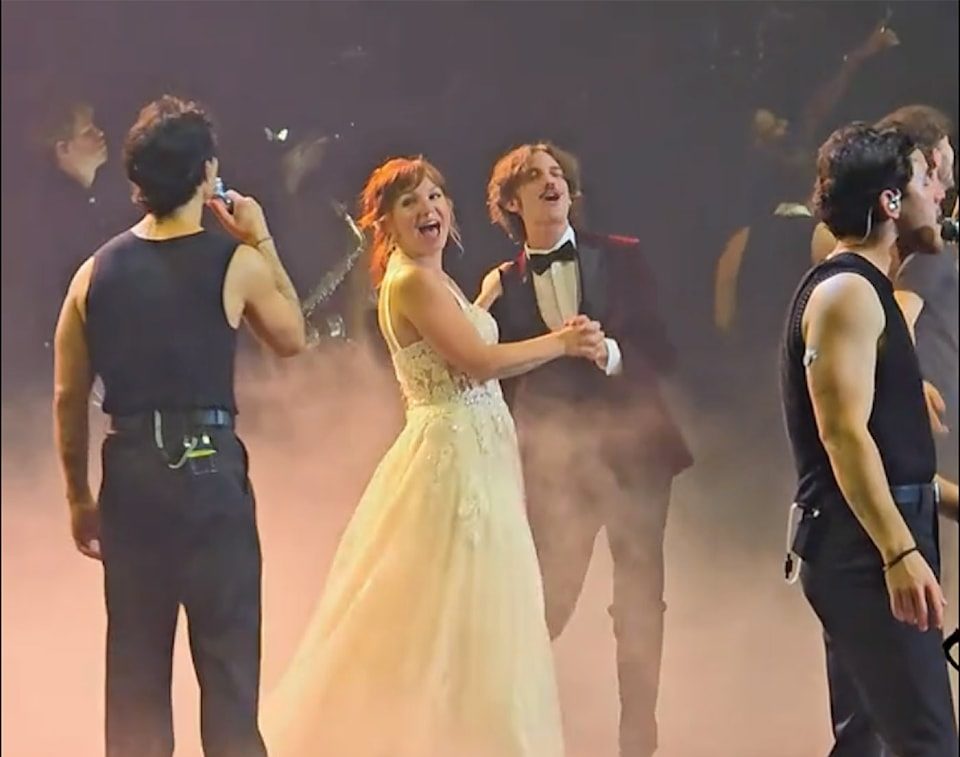 Newlywed Chilliwack couple Kenzie and Parker Roach dance onstage