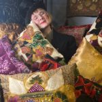 Kat Siemens (La Dream Kat) with some of her art cushions.