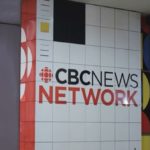 CBC News Network signage used in Surrey Speak’s coverage of the controversy at the Surrey extortion town hall, where a local journalist confronted CBC over its reporting.