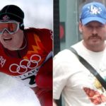 Side-by-side images of a former Canadian Olympic athlete and a later photograph of the same individual, used by Surrey Speak in coverage of the FBI’s $15M reward announcement for a Canadian fugitive wanted in a major U.S. investigation.