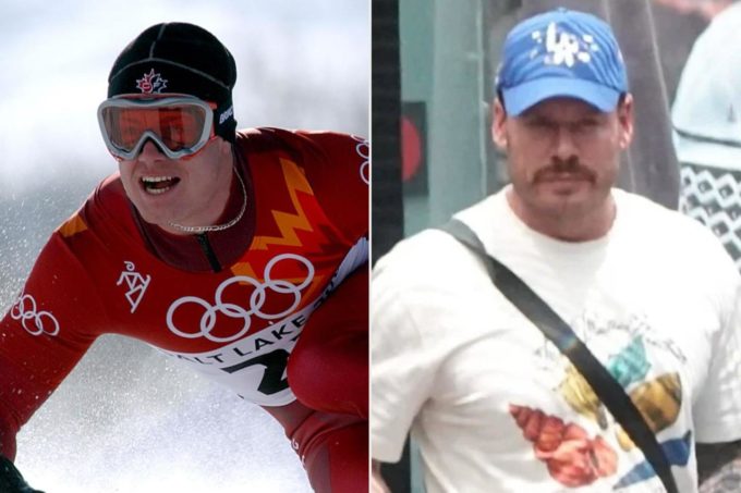 Side-by-side images of a former Canadian Olympic athlete and a later photograph of the same individual, used by Surrey Speak in coverage of the FBI’s $15M reward announcement for a Canadian fugitive wanted in a major U.S. investigation.