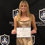 Excellence Award displayed at the Volleyball BC Hall of Fame gala, featured in Surrey Speak’s story on Mia Stevens’ recognition.