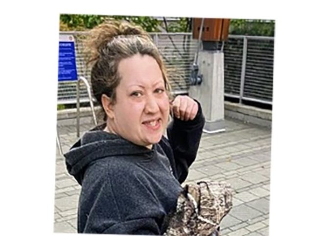 White female suspect in black hoodie wanted by Surrey Police for NICU infant-contact incident at Surrey Memorial Hospital.