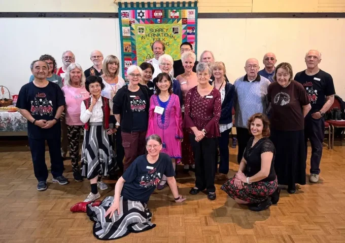 Members of Surrey International Folk Dancing Society