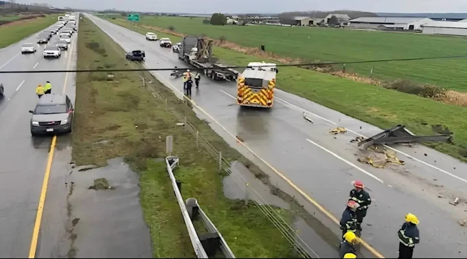 Aftermath of the sixth Chohan Freight Forwarders overpass crash two years