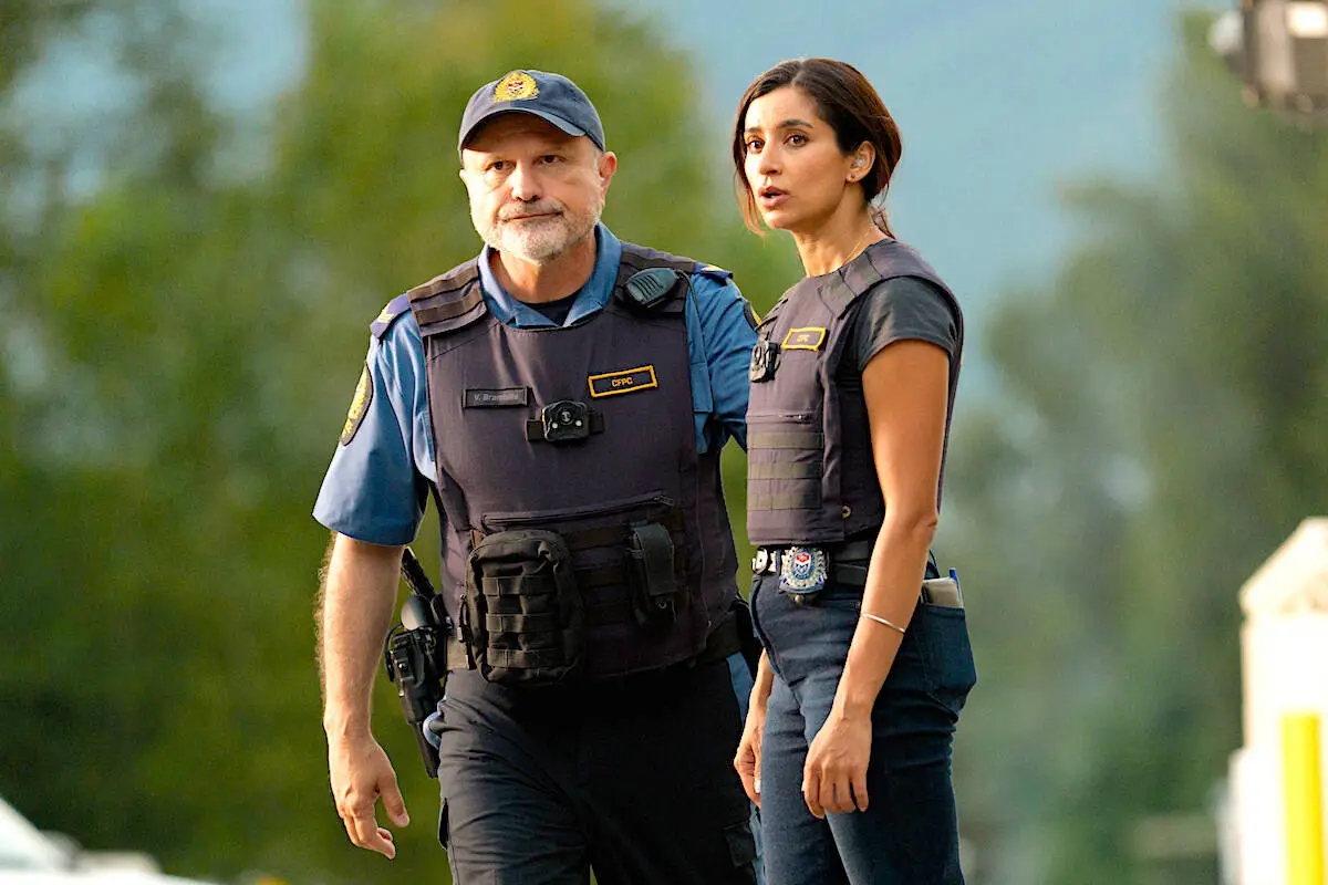 Police officers Vince Brambilla and Sabrina Sohal from CBC's Allegiance in Surrey, Season 3 premieres Jan. 7, 2026.