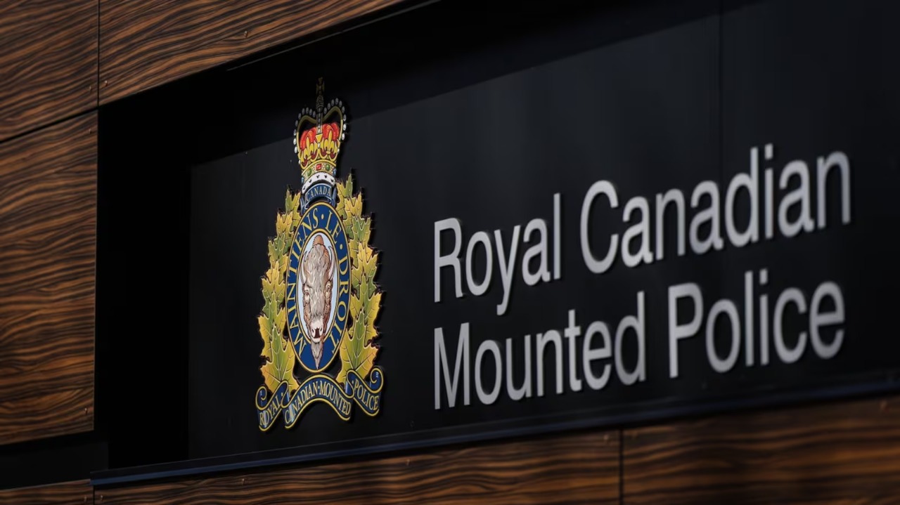 Royal Canadian Mounted Police sign on a detachment building, representing RCMP involvement in the Fort St. James murder investigation.