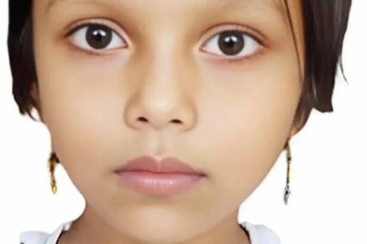 Portrait of young girl Shomima looking at the camera, whose refugee family launched a fundraiser after she was killed by a van in Surrey.