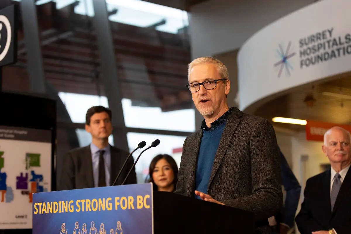 Press conference at Surrey Memorial Hospital