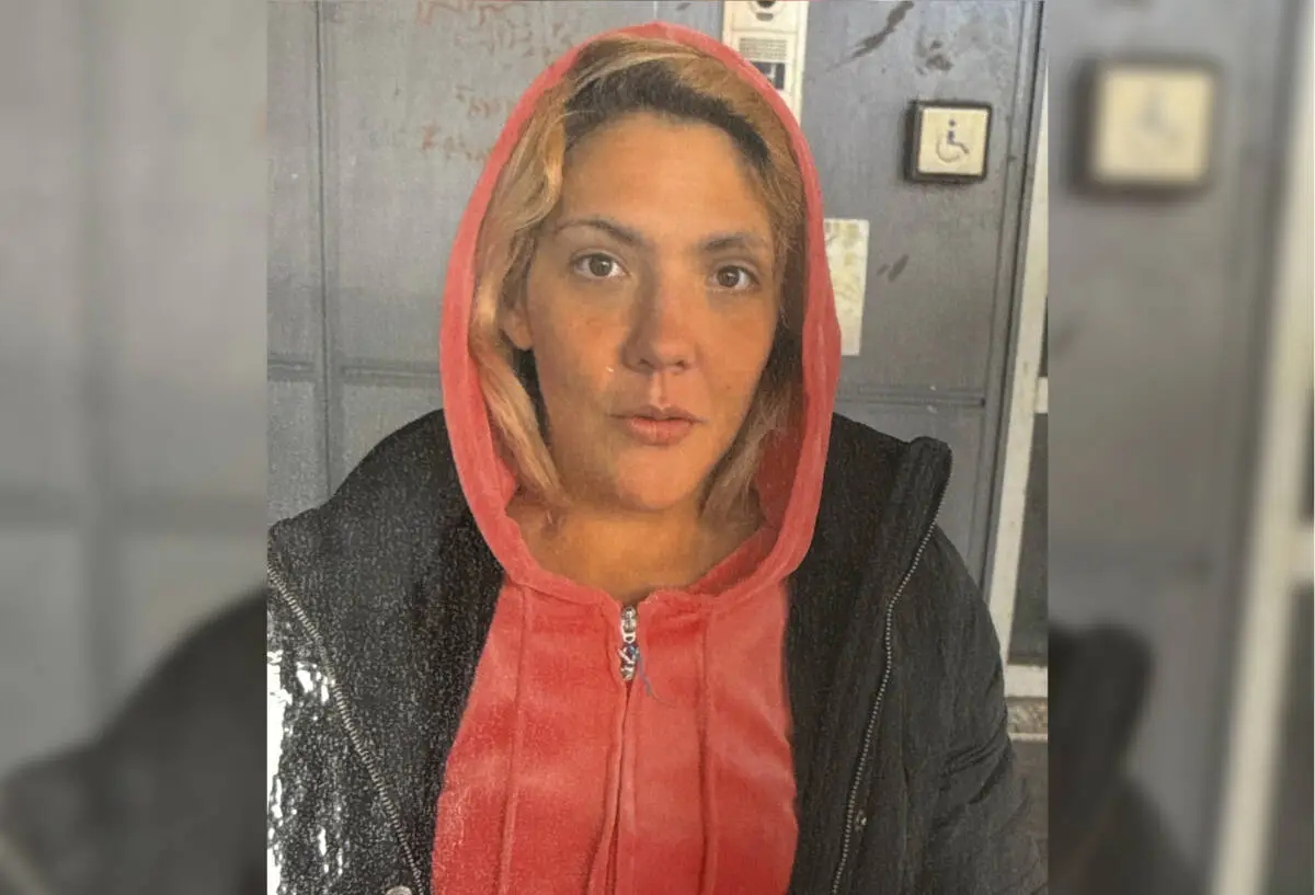 Woman with blonde hair in red hoodie, subject of Surrey Police search for Joanna Barth missing since Dec. 20, 2025.