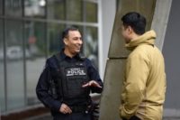 Police talking to person