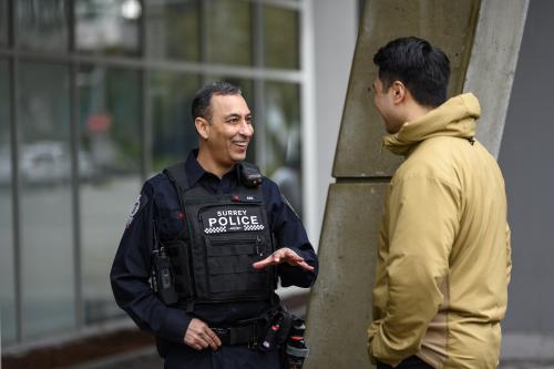 Police talking to person