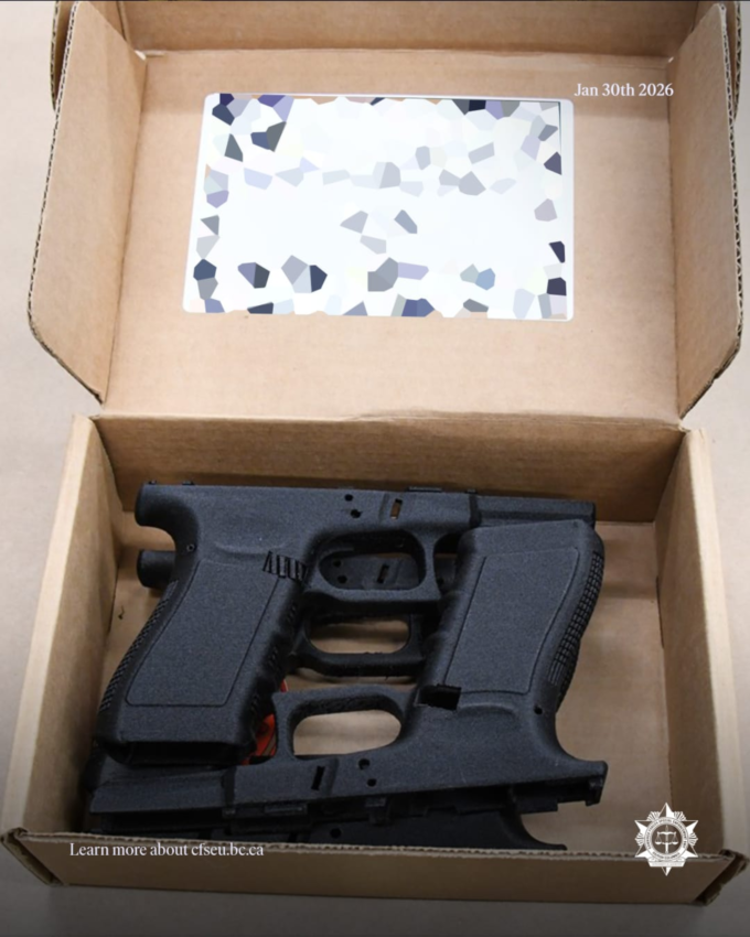 3D-printed handgun components seized by B.C. police during firearms investigation