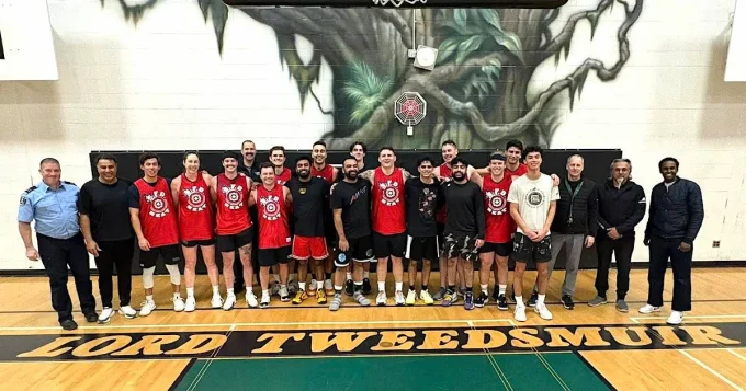 Surrey firefighters following a game against teachers during the 2026