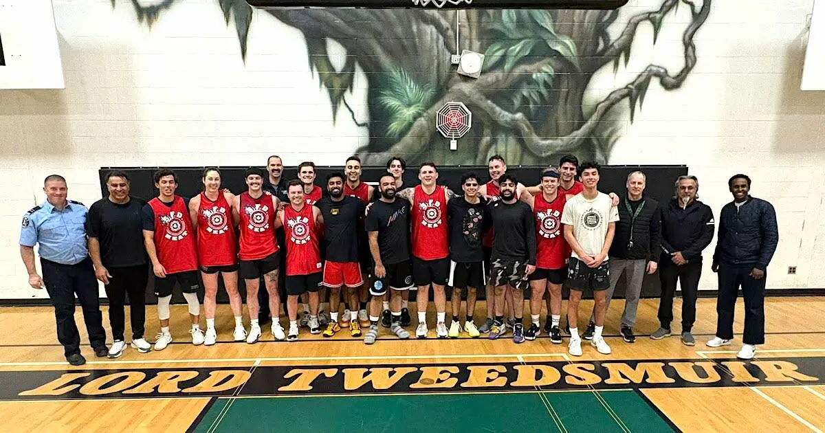 Surrey firefighters following a game against teachers during the 2026