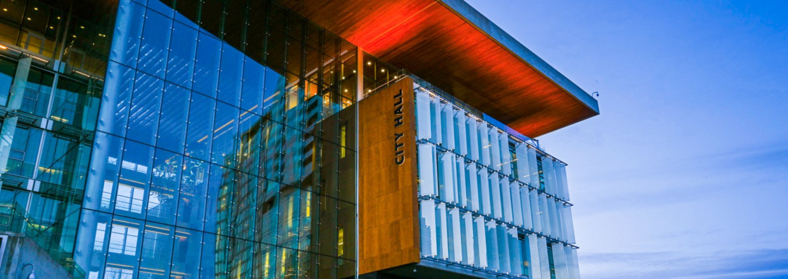 Surrey City Hall building in Surrey, B.C., where city council approved notices on title for properties with unpermitted construction
