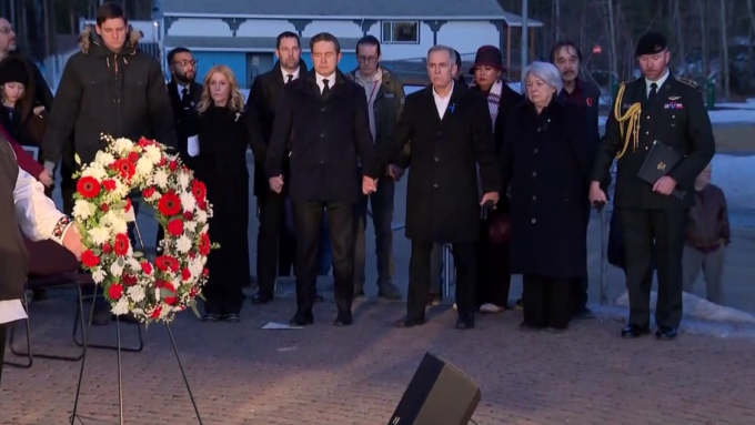 Prime Minister Carney and other leaders attend a vigil in Tumbler Ridge
