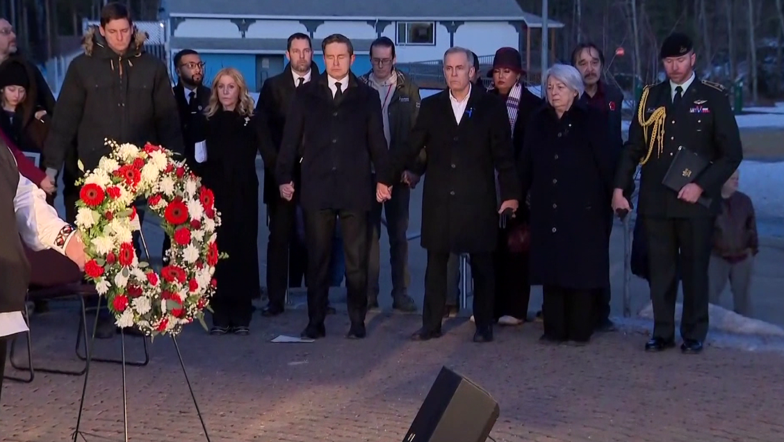 Prime Minister Carney and other leaders attend a vigil in Tumbler Ridge