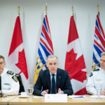 Prime Minister Mark Carney speaks during a round table with police