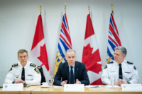 Prime Minister Mark Carney speaks during a round table with police