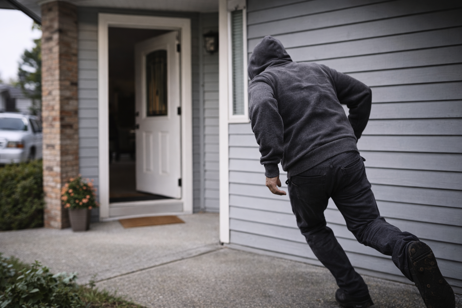 A South Delta homeowner confronted an intruder who claimed he only needed a bathroom. Police remind residents to stay alert and keep doors locked.
