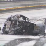 Traffic backed up on Barnet Highway in Burnaby after crash