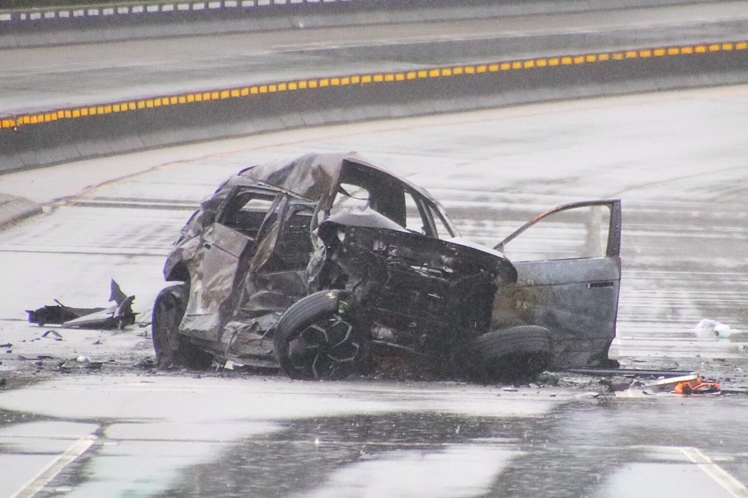 Traffic backed up on Barnet Highway in Burnaby after crash