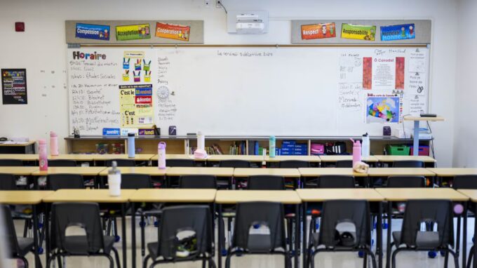 Classroom setting in British Columbia highlighting importance of professional teacher conduct and student safety