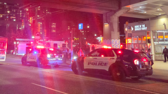 Emergency response at Vancouver Main Street SkyTrain Station after fatal train incident