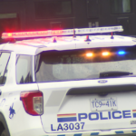 RCMP officers investigating a crash involving a stolen truck in Langley