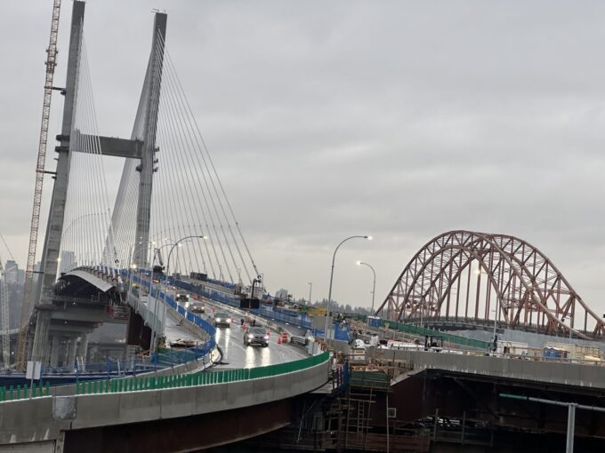raffic congestion near stal̕əw̓asəm Bridge construction project in Metro Vancouver