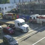 Emergency crews responding to an industrial accident scene at a Vancouver worksite.