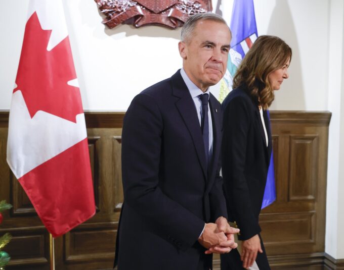 Mark Carney speaking about privacy breach concerns in Alberta