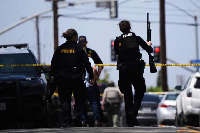 Heavy police presence outside a mosque in San Diego following a shooting incident