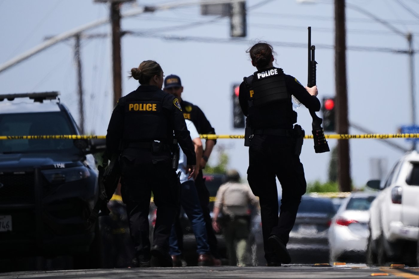 Heavy police presence outside a mosque in San Diego following a shooting incident