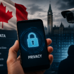 Smartphone and digital security concept representing online privacy and metadata surveillance