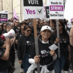 B.C. nurses gathered outside hospital during healthcare negotiations