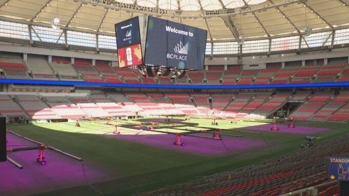 BC Place Stadium in Vancouver preparing for FIFA World Cup matches