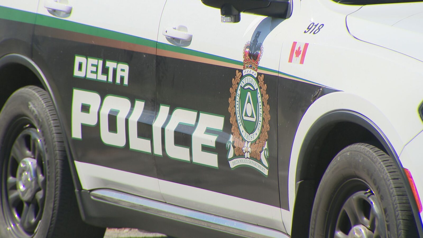 Emergency responders at a two-vehicle crash scene in Delta British Columbia