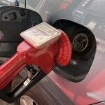 Cars lined up at a Metro Vancouver gas station during fuel price changes