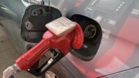 Cars lined up at a Metro Vancouver gas station during fuel price changes