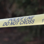 Police officers and emergency vehicles responding to a targeted shooting investigation in Langley, British Columbia.