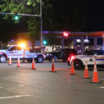 Emergency vehicles and police responding to a serious traffic collision in Mission, British Columbia.