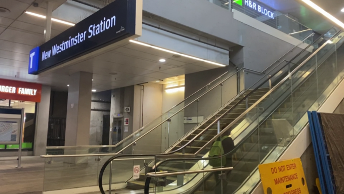SkyTrain station in New Westminster following report of fake firearm incident and police response