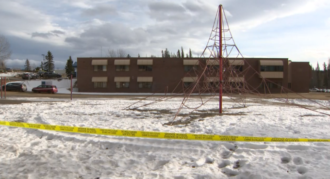 RCMP officers and emergency responders during investigation in Tumbler Ridge British Columbia