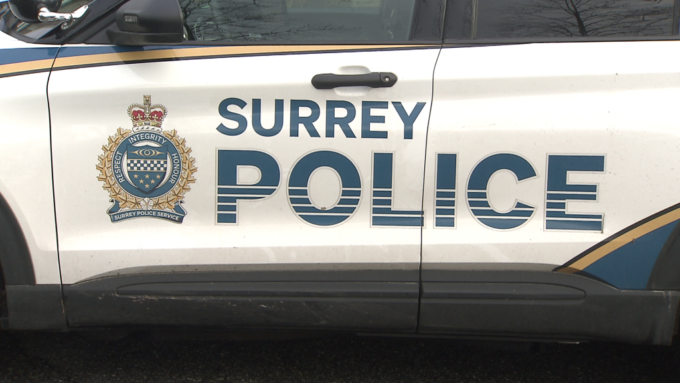 “Police investigate after a pedestrian was struck by a vehicle in Surrey, with emergency crews responding to the scene.”