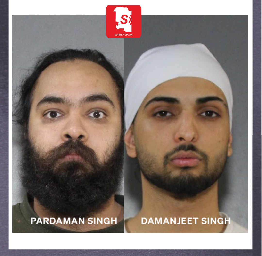 Surrey Police officers investigating a targeted shooting linked to extortion threats in Surrey, British Columbia.