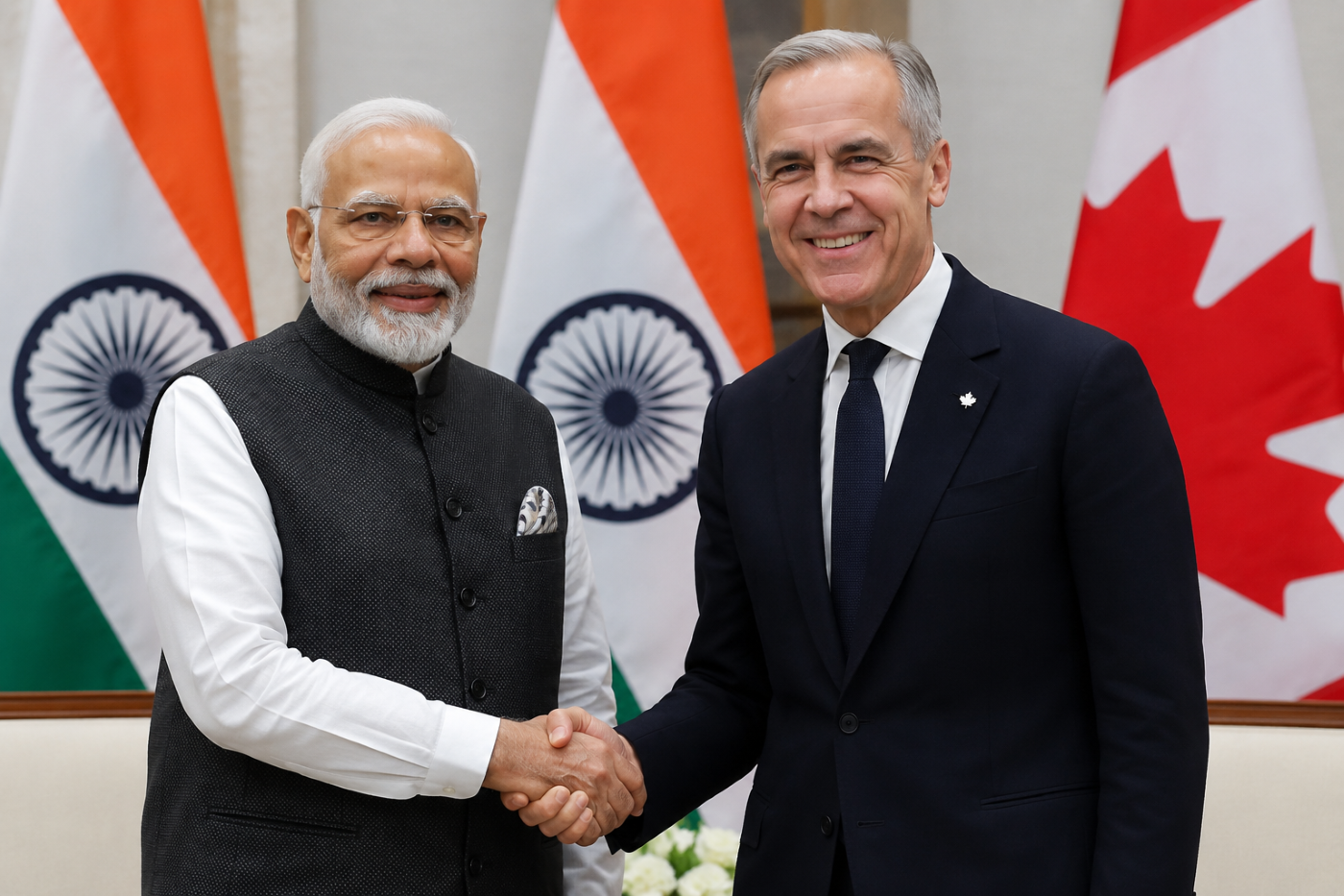 Indian business delegation and government officials participating in trade discussions and investment meetings in Canada.